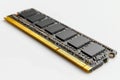 Close up of computer ram module on white background for technology concepts. Royalty Free Stock Photo