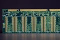 Close-up of Computer RAM Random Access Memory. Royalty Free Stock Photo