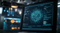 Close Up of Computer Screen Displaying AI Algorithm Visualization