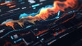 Close-up of a computer screen displaying data visualizations Royalty Free Stock Photo