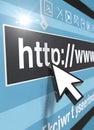 A close-up of a computer screen featuring a website address with a cursor Royalty Free Stock Photo