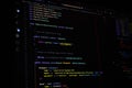 Close-up of a computer screen with Laravel PHP register controller using Inertia.js for authentication. Ideal for web development Royalty Free Stock Photo