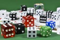 Close up conceptual image with a bunch of colored dice Royalty Free Stock Photo