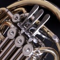 Close up of a concert french horn Royalty Free Stock Photo