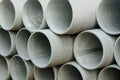Close up concrete, cement pipes stacking, pattern background. concrete pipes for irrigation Royalty Free Stock Photo