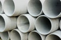 Close up concrete, cement pipes stacking, pattern background. concrete pipes for irrigation Royalty Free Stock Photo
