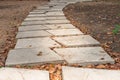 Close up concrete footpath or walkway on the ground in vintage style.