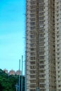 Close-up of the constructing building in Hong Kong street.