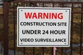 Close up of a construction site surveillance sign Royalty Free Stock Photo