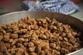 Dried tigernuts in a bowl prepared to make horchata