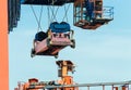 Close up of a container lifting equipment