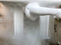 Close up of container with liquid nitrogen Royalty Free Stock Photo