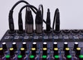 Close up control panel mixer audio Royalty Free Stock Photo