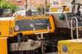 Close up of control panel of a small old road roller Royalty Free Stock Photo