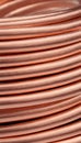 A close-up of a copper cable wire, electrical installation materiel Royalty Free Stock Photo