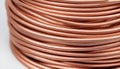 A close-up of a copper cable wire, electrical installation materiel Royalty Free Stock Photo