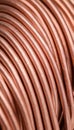 A close-up of a copper cable wire, electrical installation materiel Royalty Free Stock Photo