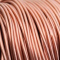 A close-up of a copper cable wire, electrical installation materiel Royalty Free Stock Photo