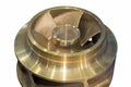 Close up copper closed impeller of centrifugal pump for industrial