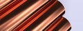 Close-up of copper diagonal columns Metallic Elegant Modern 3D Rendering image background