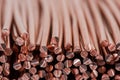 Copper Wire Scrap Material with Blurred Background Royalty Free Stock Photo