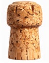 Close up Cork Champagne Stopper with Textured Surface on White Background Royalty Free Stock Photo