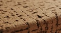 Close-up of cork surface showing its distinctive texture and pattern. The material is Royalty Free Stock Photo