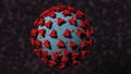 Close up of the coronavirus 3d rendering