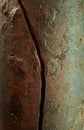 Close-up of corroded steel pipe, corrosion of steel, general corrosion