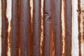 Close-up of corrugated sheet metal with nice rust and texture Royalty Free Stock Photo