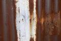 Close-up of corrugated sheet metal with nice rust and texture Royalty Free Stock Photo