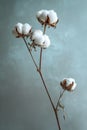 Close-up of Cotton Plant Bolls Against a Soft Background