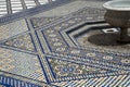 Close-up courtyard with fountain and zellige tiled floor at Dar Si Said