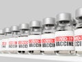 Close up of Covid-19 vaccine bottles ready to use with white background 3D rendering Royalty Free Stock Photo