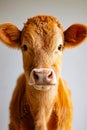 Close up of cow's face with the cow looking directly into the camera. Generative AI Royalty Free Stock Photo