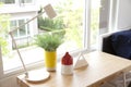 Close-up of cozy workspace in teen`s room Royalty Free Stock Photo