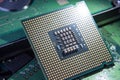 Close-up of cpu computer processor Royalty Free Stock Photo