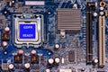 Close-up CPU with label GDPR READY on computer mother board Royalty Free Stock Photo