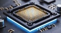 Close-up of CPU Processor with Golden Pins, Technology Concept Royalty Free Stock Photo
