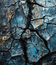 Close-up of Cracked Blue Stone Texture