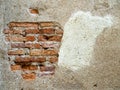 Close-up cracked concrete brick wall background Royalty Free Stock Photo