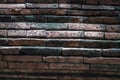 Close-up of Cracked concrete vintage red brick wall background Royalty Free Stock Photo