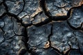 Close up of a cracked dirt field. Drought problem. Royalty Free Stock Photo