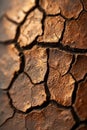 A close up of a cracked and dried out piece of land, AI