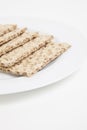 Close-up of crackers in plate