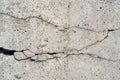 Close up of cracks in a dilapidated concrete wall