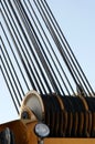 Close-up crane cable drum