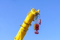 Close up of crane at construction site Royalty Free Stock Photo