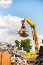 Close-up of a crane for recycling metallic waste