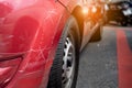 Close up crash car broken and scratch accident .insurance helping repair service maintenance